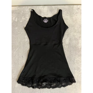 Women's Spanx Black Lace Trim Shapewear Tank Top Size S